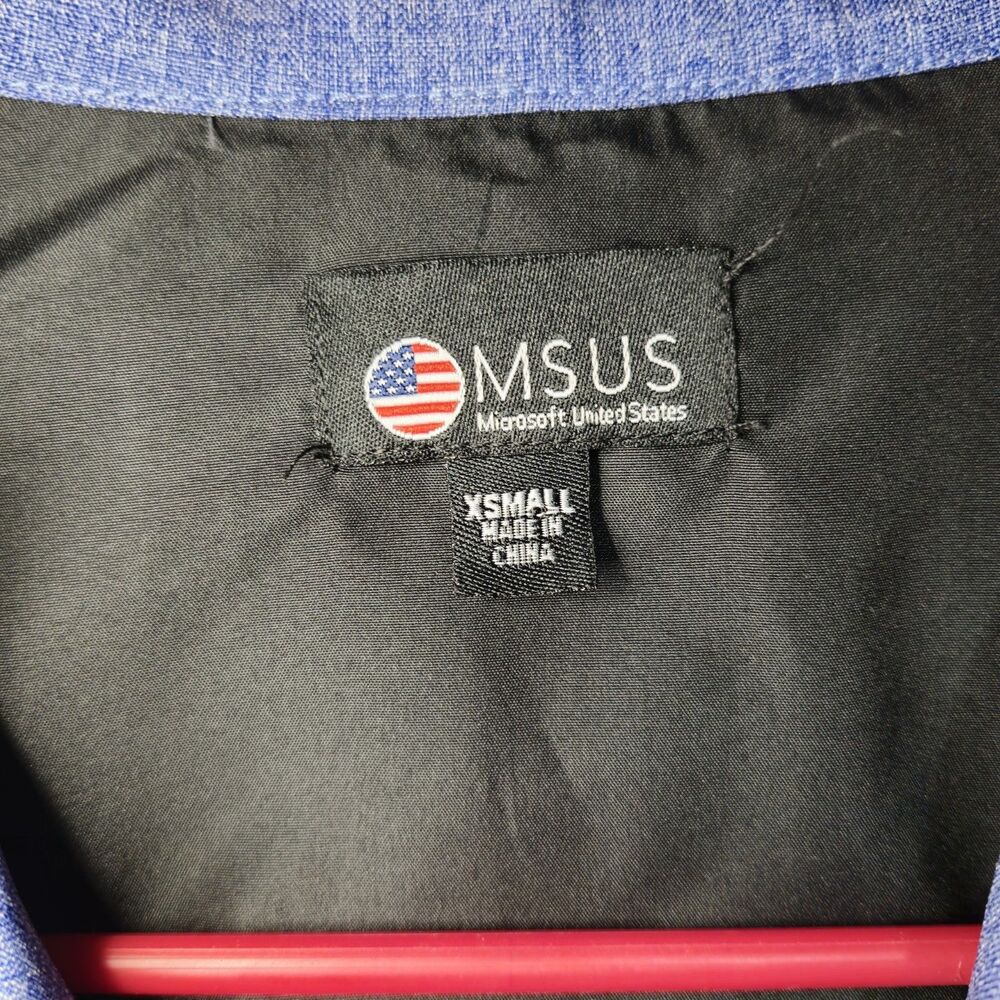 Microsoft Authentic Women’s Heather Gray Zip-Up Jacket MSUS (XS) – American Flag - Picture 6 of 16